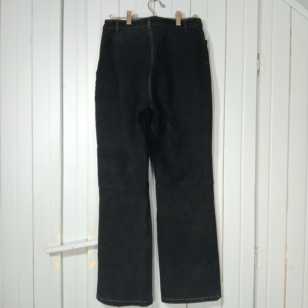 Vintage Dark navy suede High rise pants - Picture 3 of 10